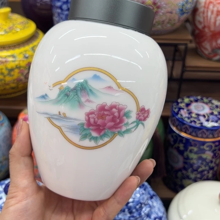 瓷片茶叶罐密封罐储蓄罐