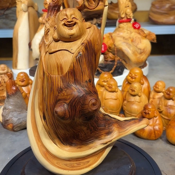 柏木太行崖柏弥勒佛