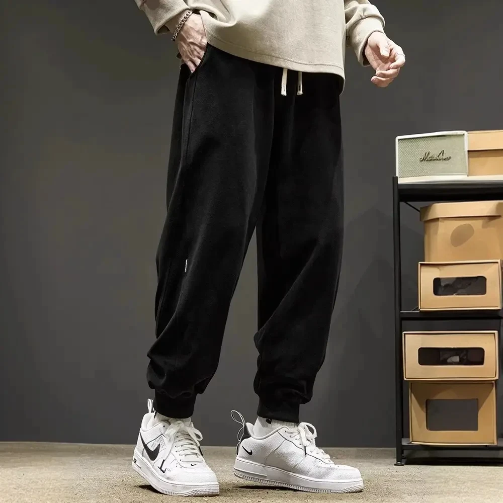 仓石一树秋冬季男士工装裤拼接简约卫裤休闲款潮流哈伦束脚运动裤