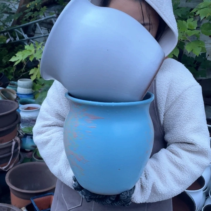紫砂花盆口21高24瑕疵瑕疵