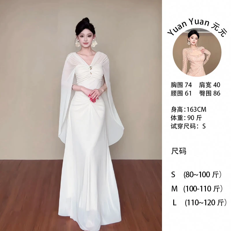 G5/C650 0606【元元】高级感法式温柔气质显瘦修身梦境雾纱连衣裙