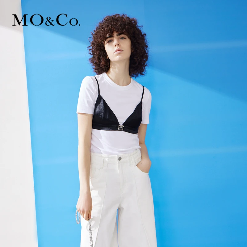 MOCO夏季辣妹光泽感胸衣上衣休闲时尚女装街头风好穿款MBB2TOP013