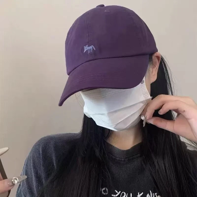 韩版小狐狸刺绣棒球帽鸭舌男女生春夏百搭宽檐帽子高品质软顶帽子