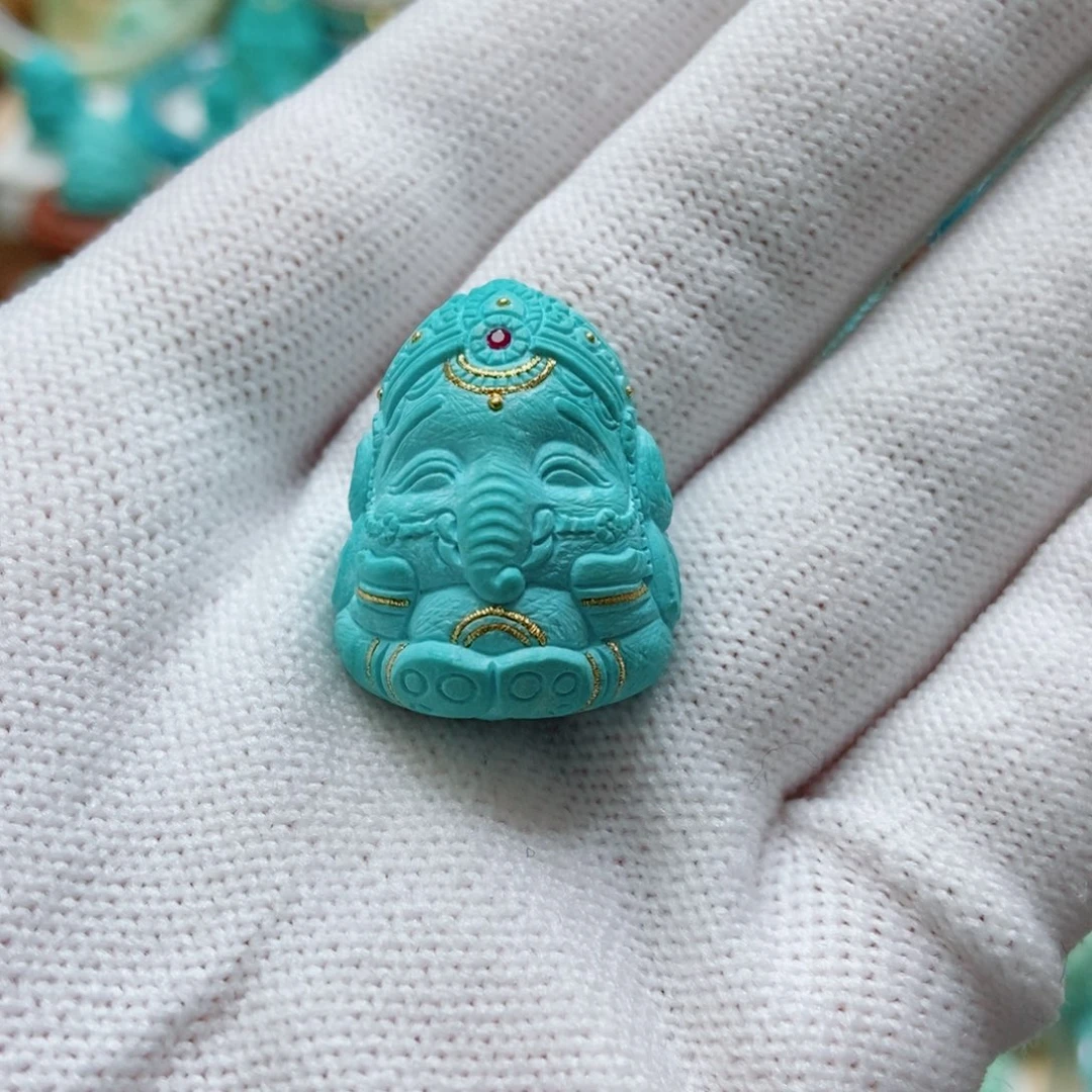 绿松石未镶嵌象神