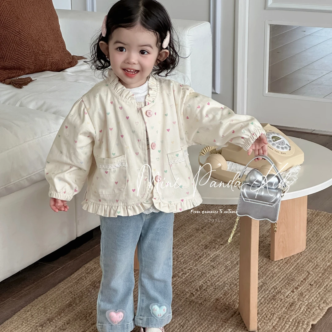 百棉爱心花边外套22002