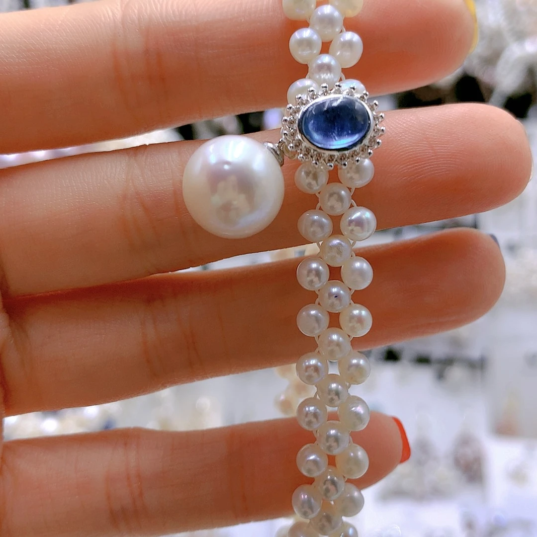 银S925镶嵌耳饰淡水珍珠好***。