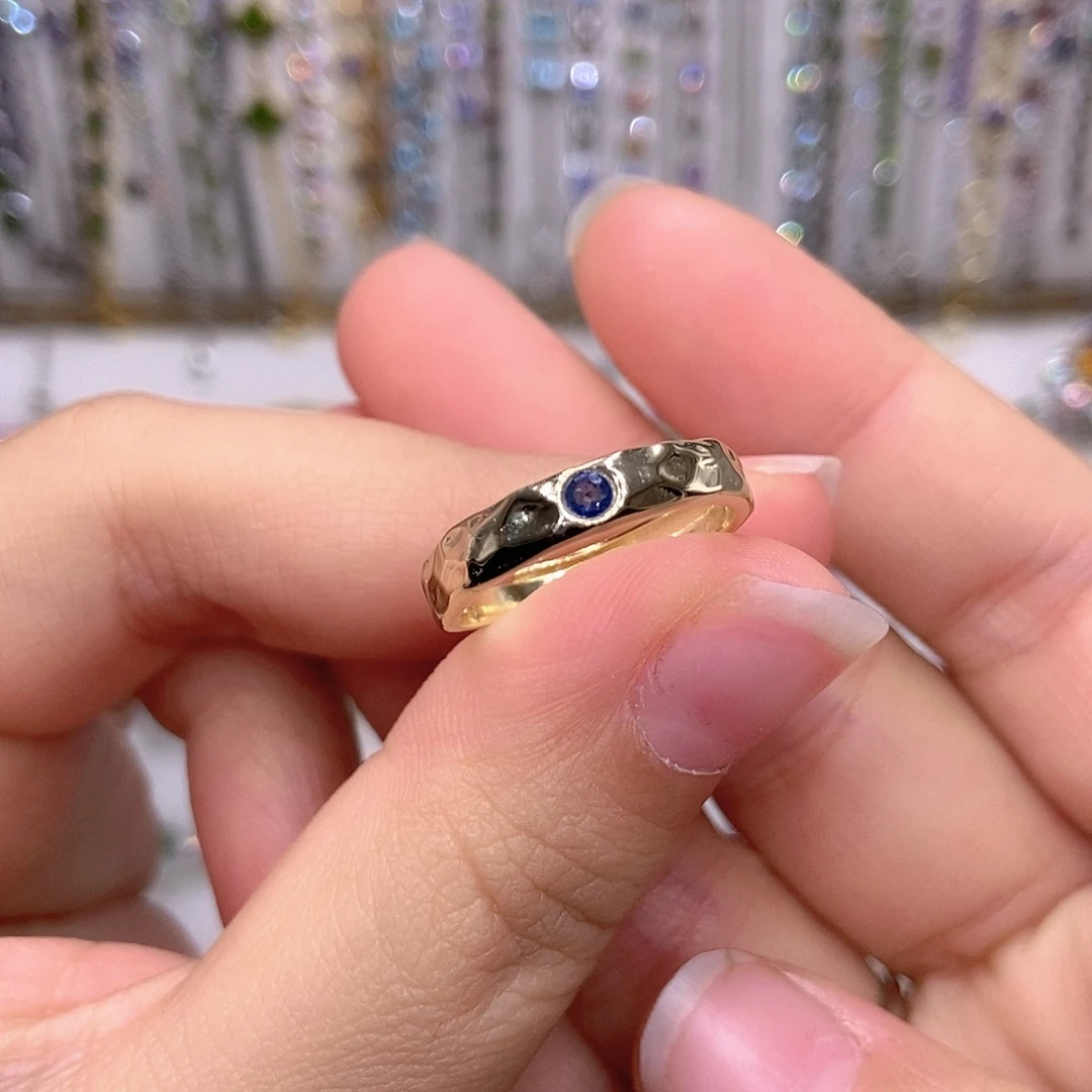 戒指蓝宝石银S925镶嵌