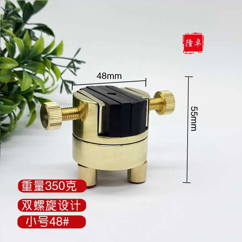黄铜印床35毫米超小号袖珍迷款上下一体式360度旋转金属篆刻印床