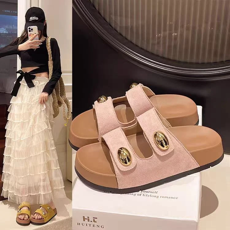 【新疆包邮】25年厚底夏季勃肯凉拖超软舒适休闲魔术贴凉拖HT-9-1