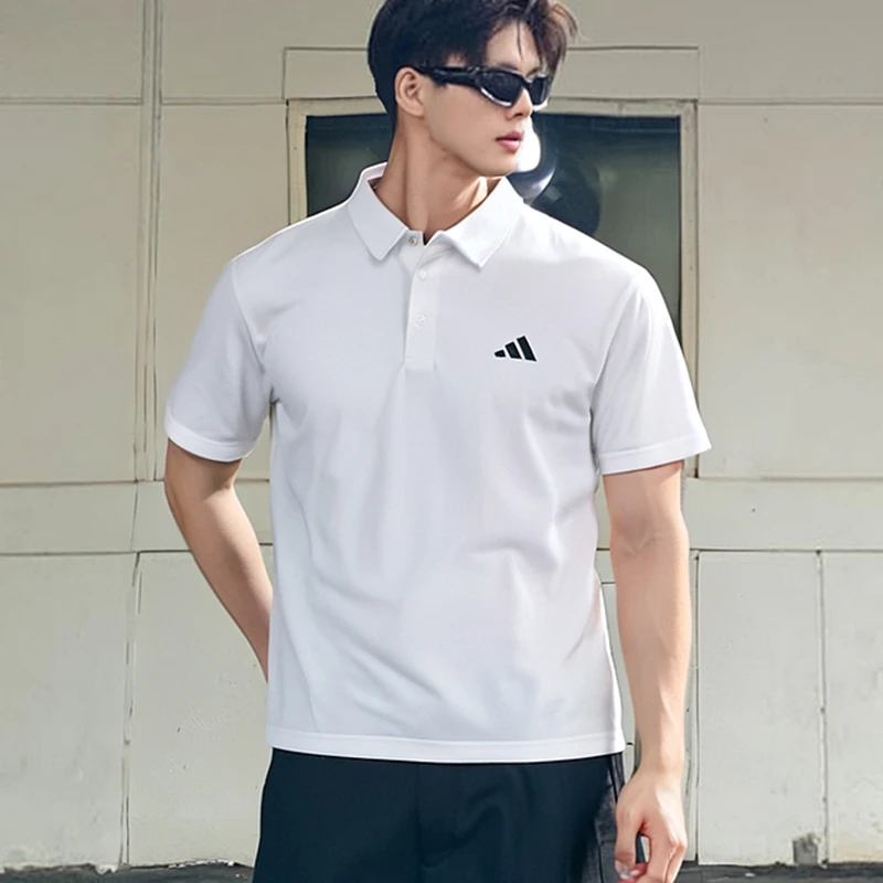 阿迪达斯短袖男装运动服夏季新款白色健身训练T恤POLO衫HR8729