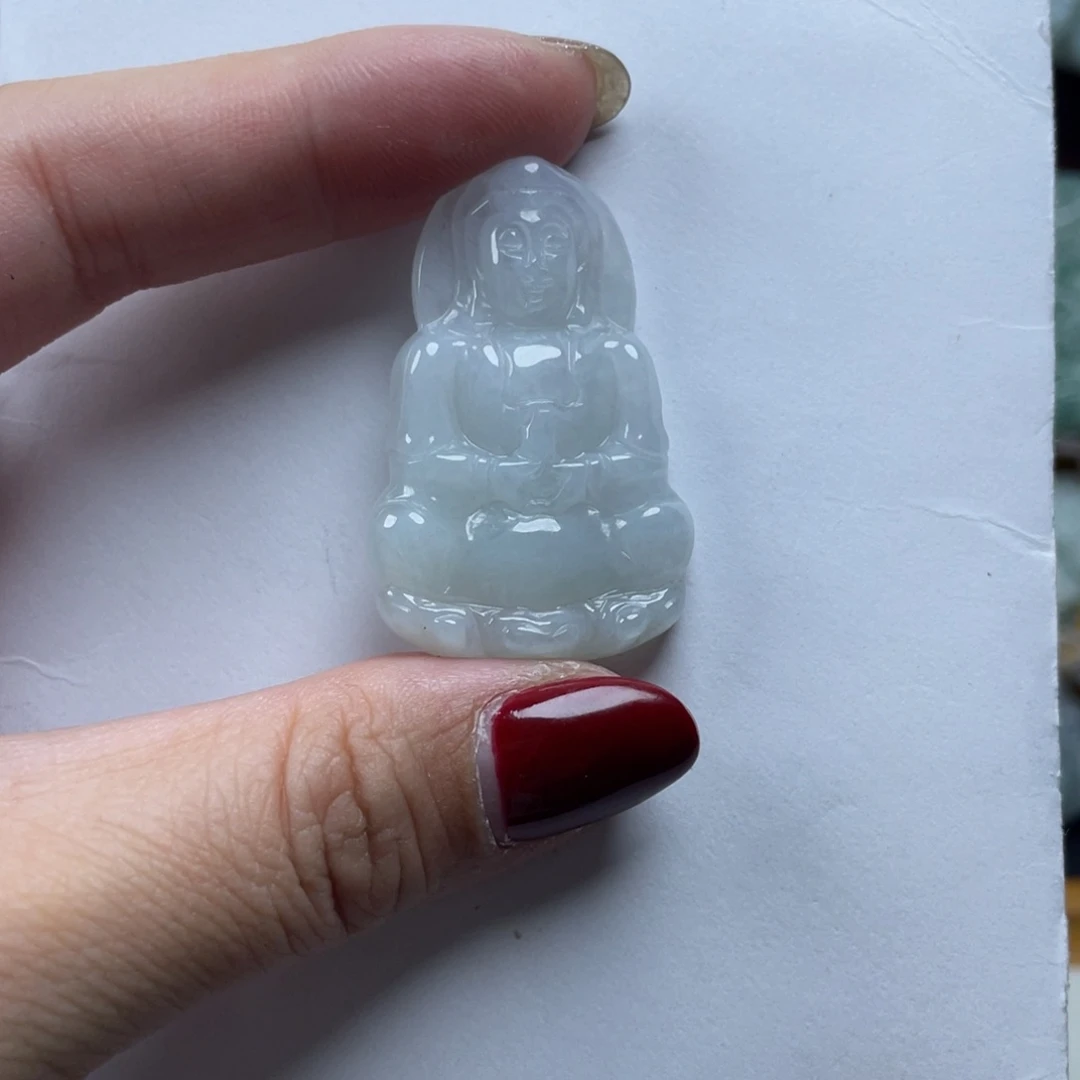 翡翠颈饰未镶嵌千****观音