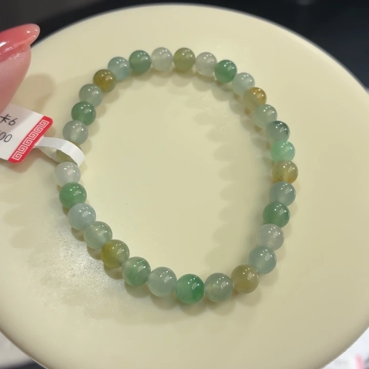 翡翠未镶嵌手链冰胶多宝卡6