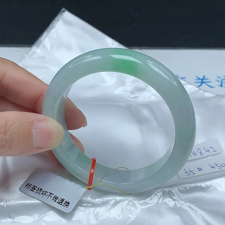 翡翠未镶嵌手镯55圈4842