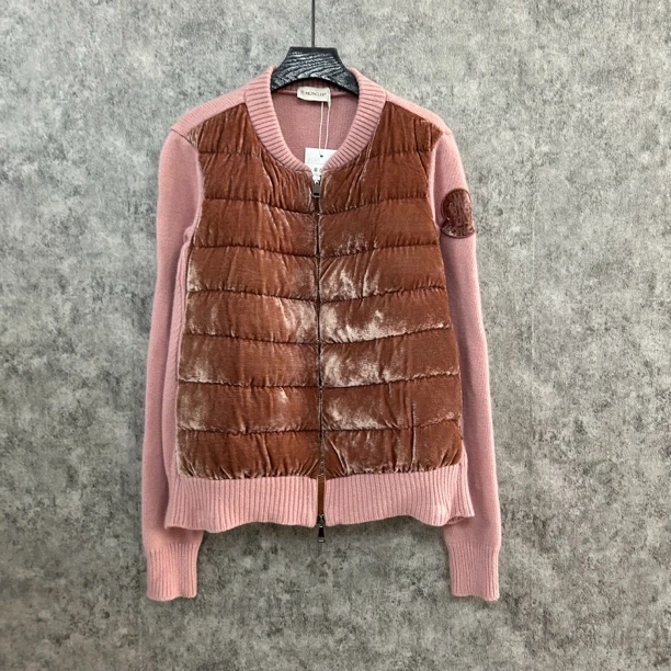 99新 MONCLER moncler粉色拼接外套