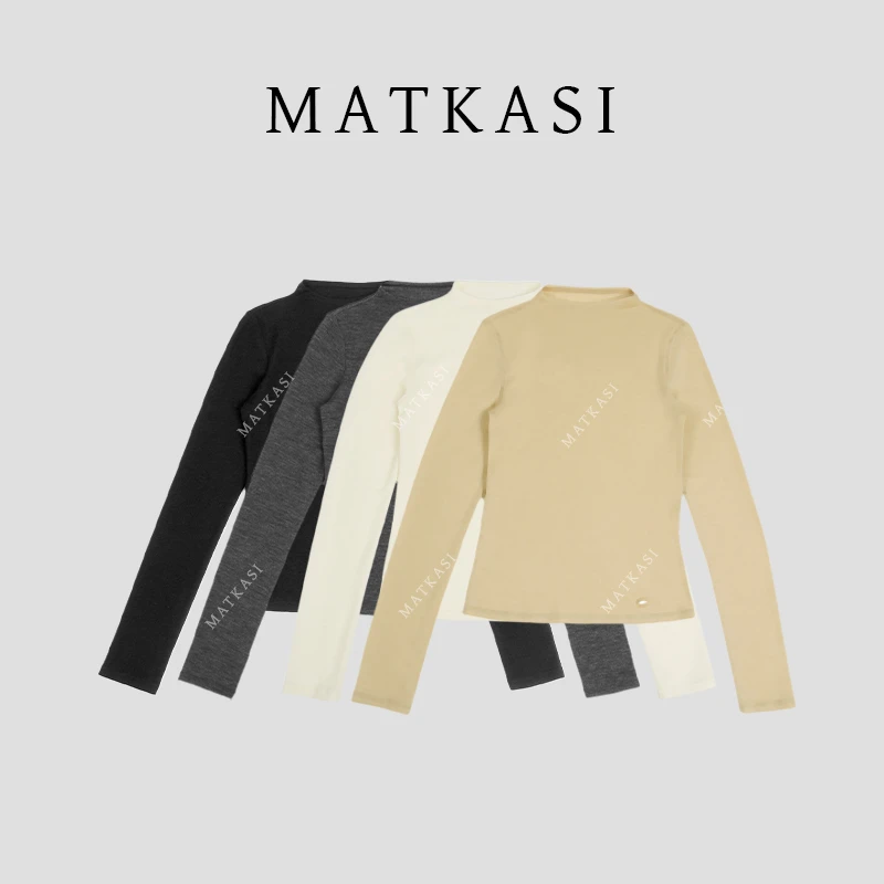 MATKASI 时尚设计感休常休闲百搭舒适感穿搭羊毛半高领打底衫