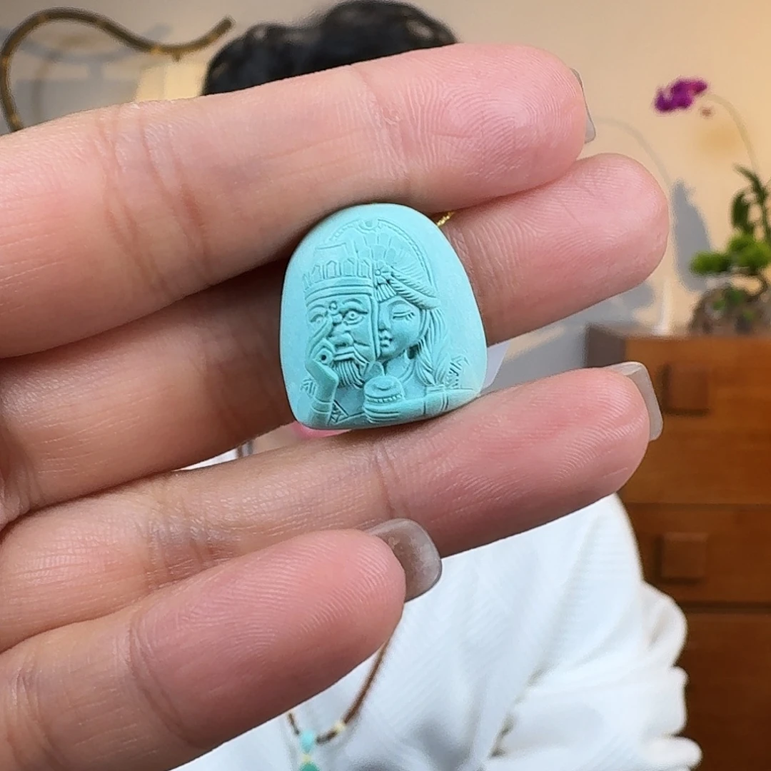 绿松石未镶嵌挂件