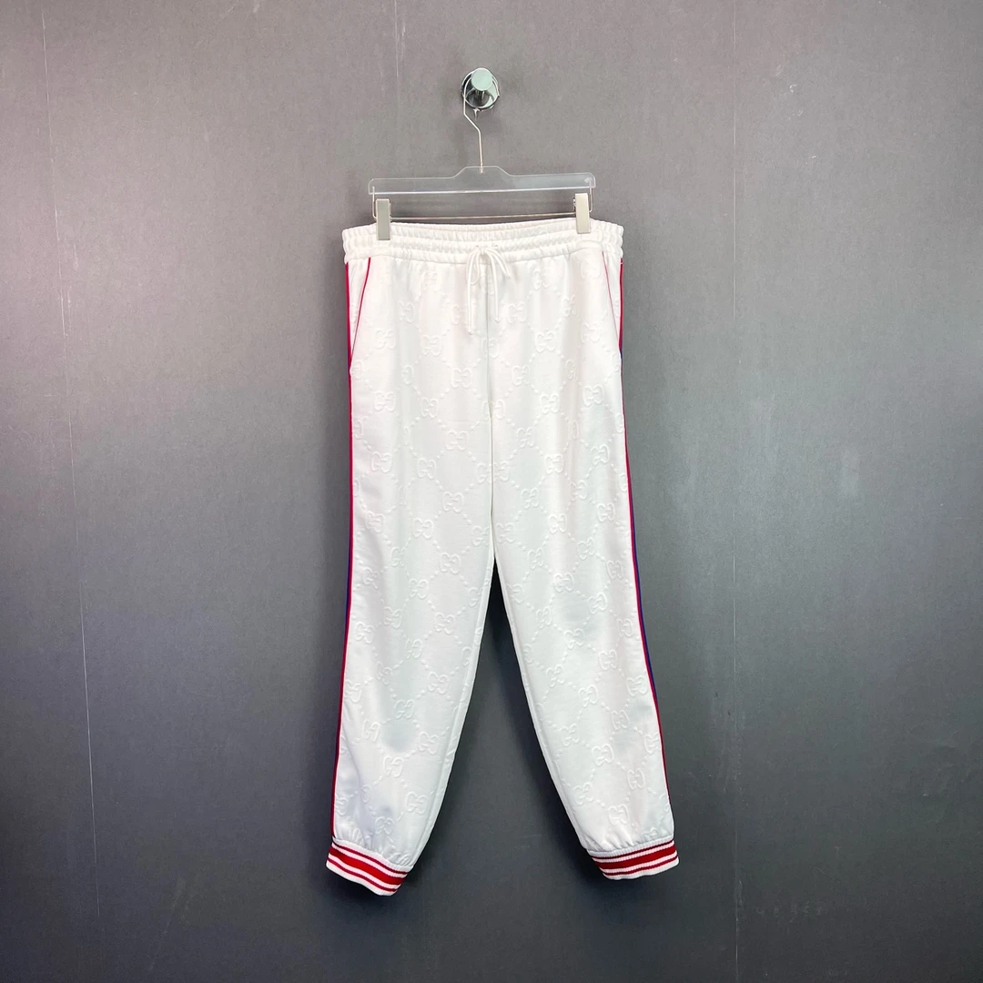 99新 GUCCI/古驰 XXL码/双条纹满印logo休闲卫裤/11566578