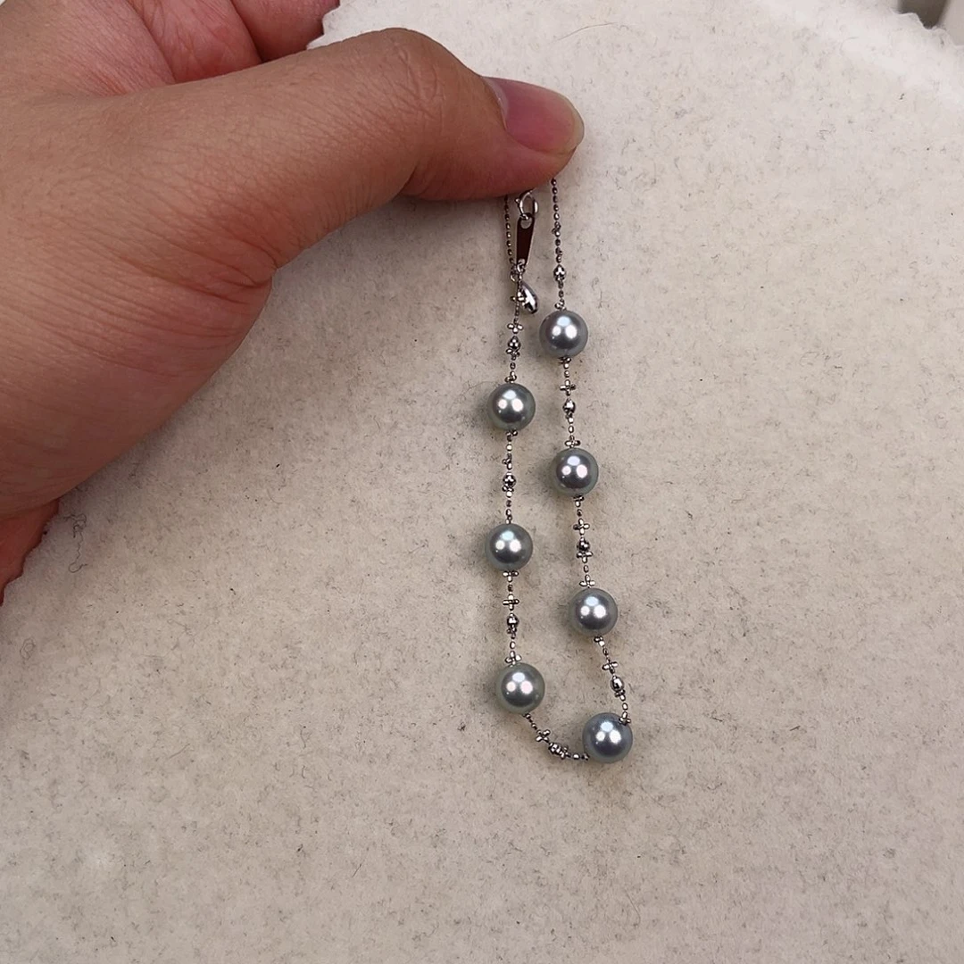 18K金镶嵌海水珍珠手绳