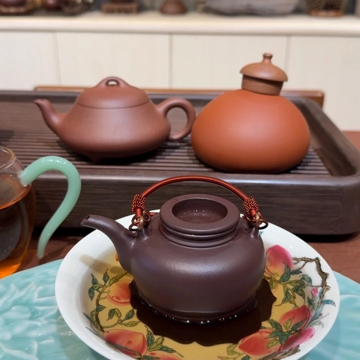 茶壶紫砂提梁壶老紫泥紫砂壶