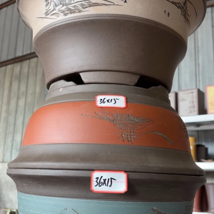 紫砂花盆100-3。