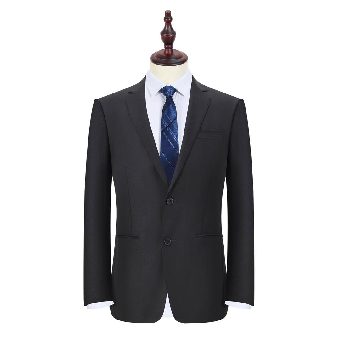 1005/4单西 羊毛100% 春秋新款男士西服黑色二扣羊毛单西后中开叉