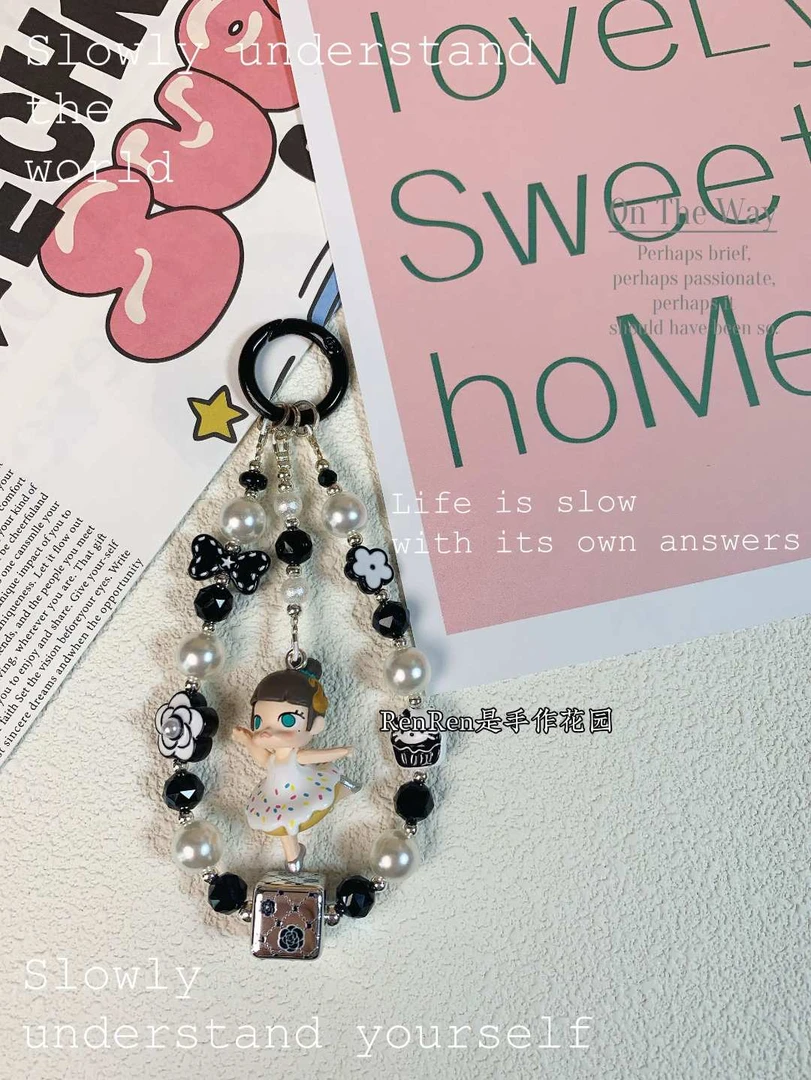 可爱ins招财创意DIY手工通用手机壳挂链包挂车挂钥匙扣