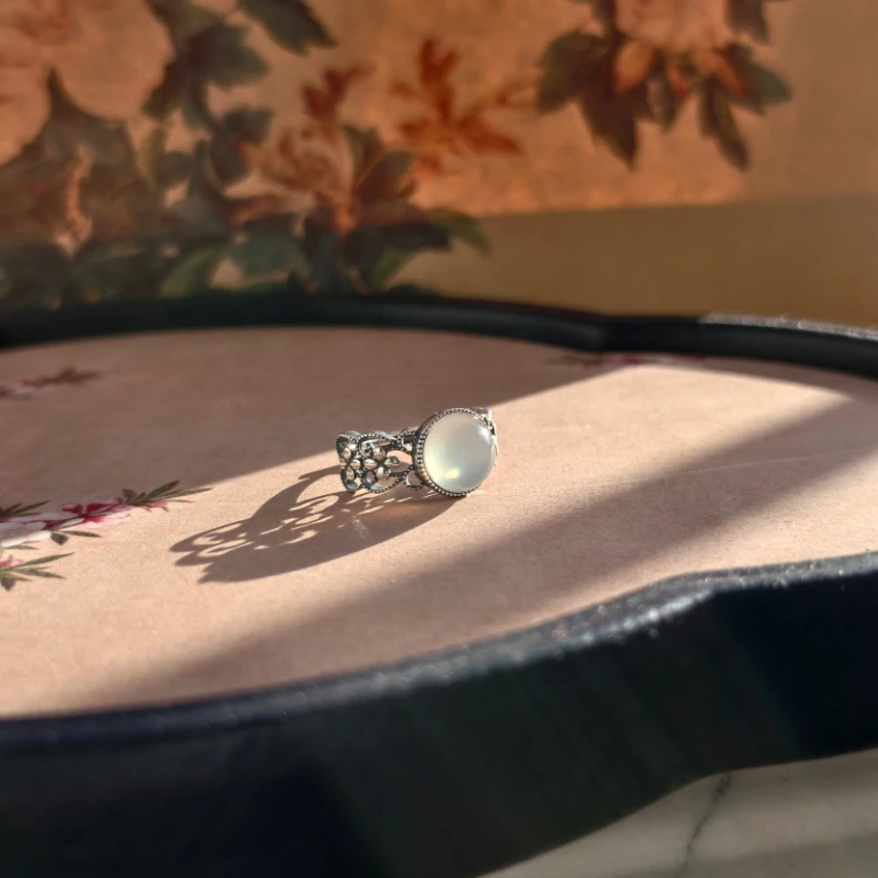 【如愿】纯天然岫玉白冰戒指（多样性发一）