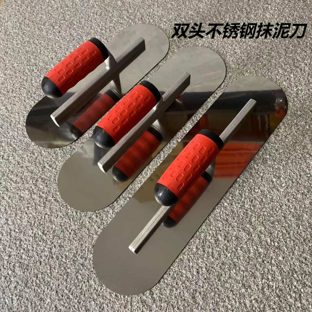 不锈钢硅藻泥批墙圆头刮腻子抹灰瓷砖抹子瓦工收光刀混泥土水泥砂