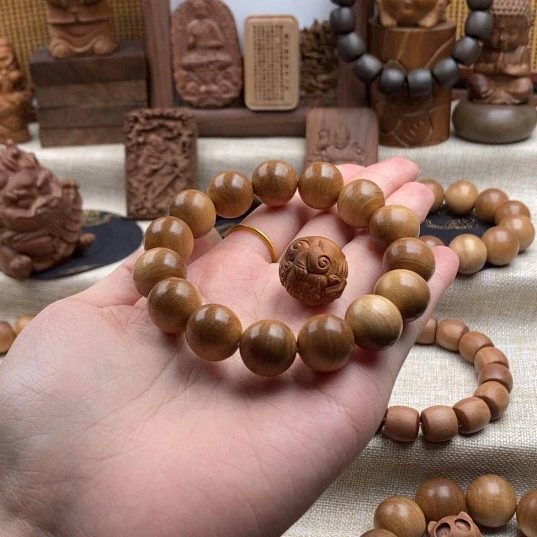盖***虎檀香木手串/手链老山檀，奶香1.5，一套