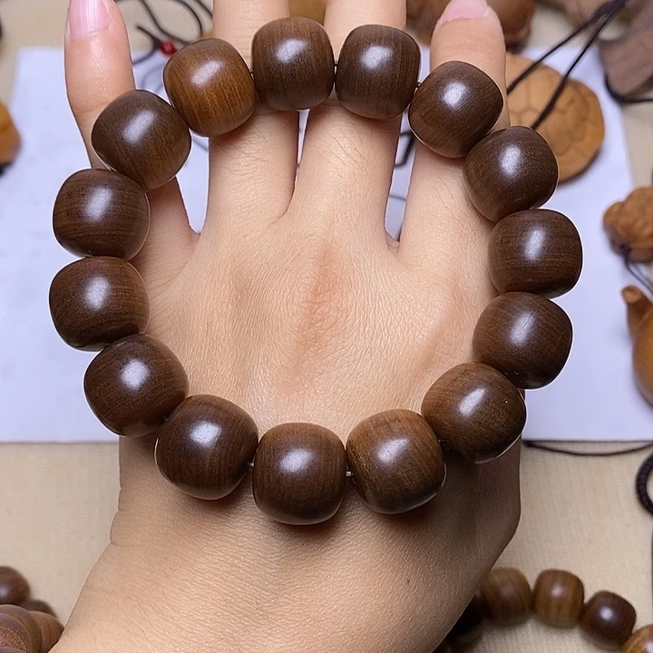 手串/手链檀香木老山檀香黑肉满纹15/16老型珠沉水