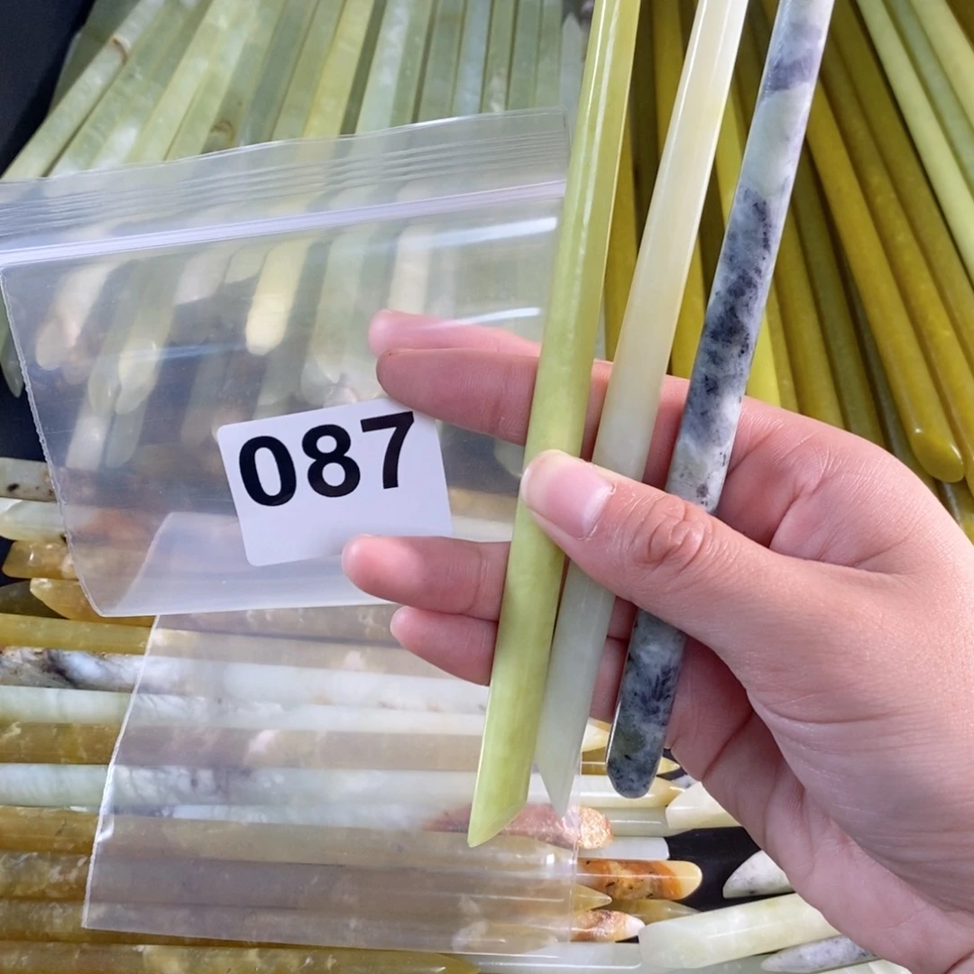 未镶嵌蛇纹石玉发簪多****泥