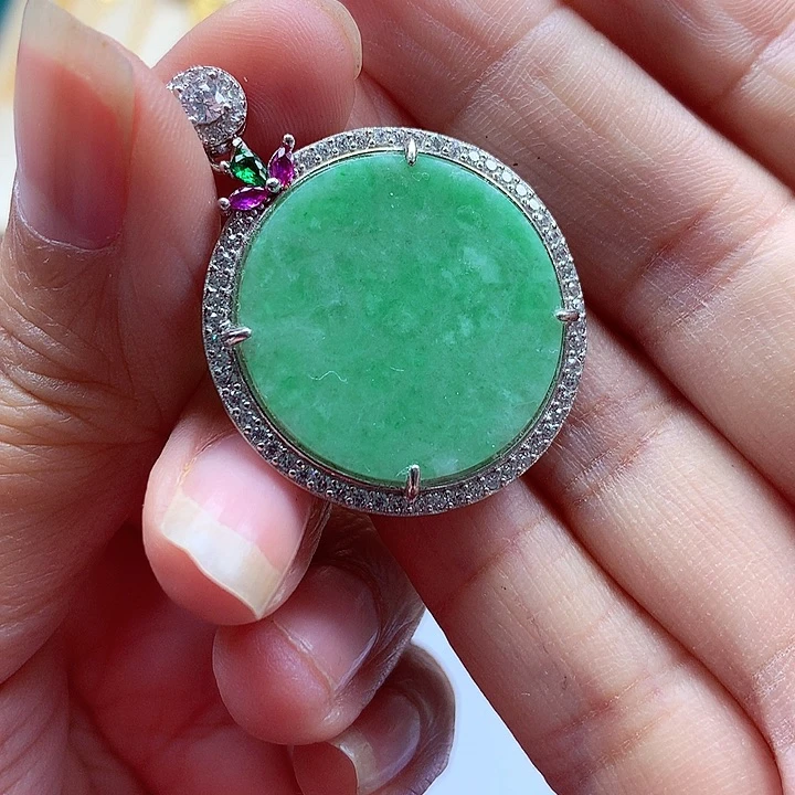 颈饰银S925镶嵌翡翠翡翠