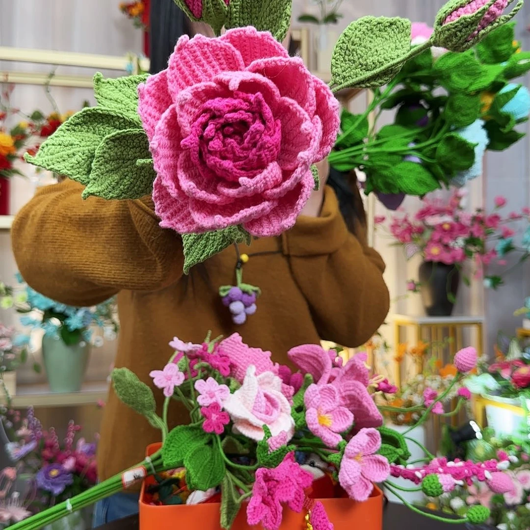 纯手工钩织钩织花束