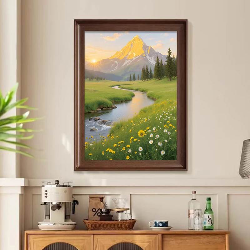SA39中国风日照金山装饰画餐厅客厅玄关治愈系摆画小众挂画