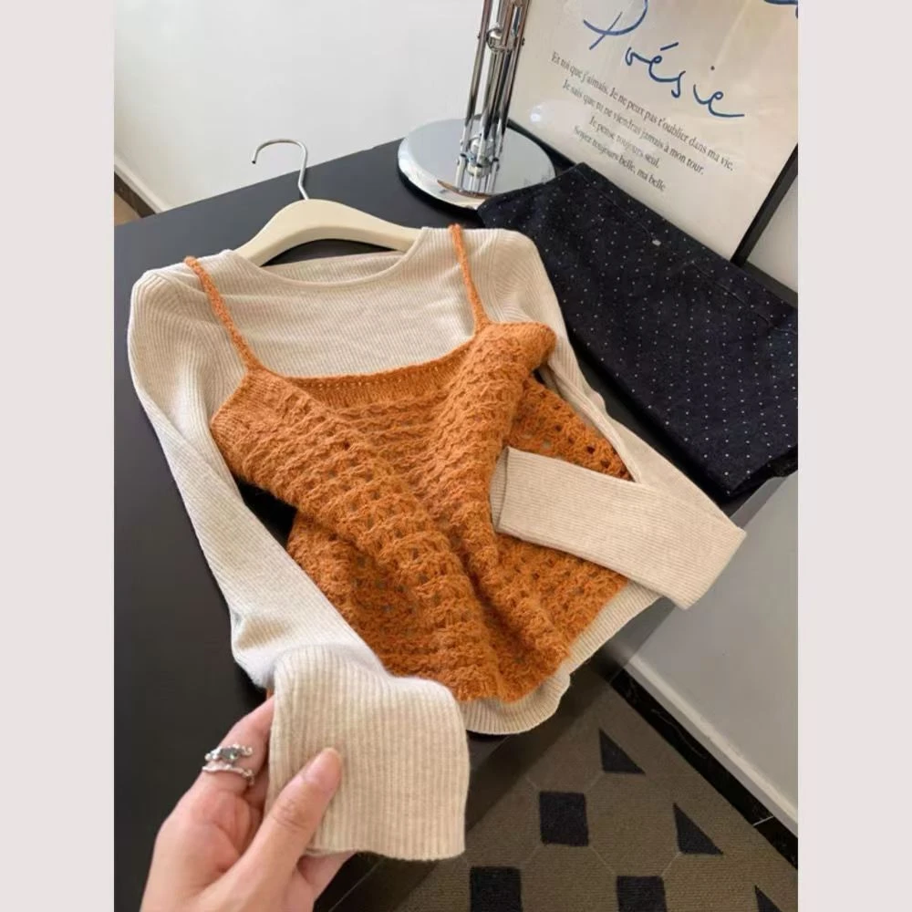 常规款针织毛针织衫温柔风无袖女少女风厚款秋季2025爆款