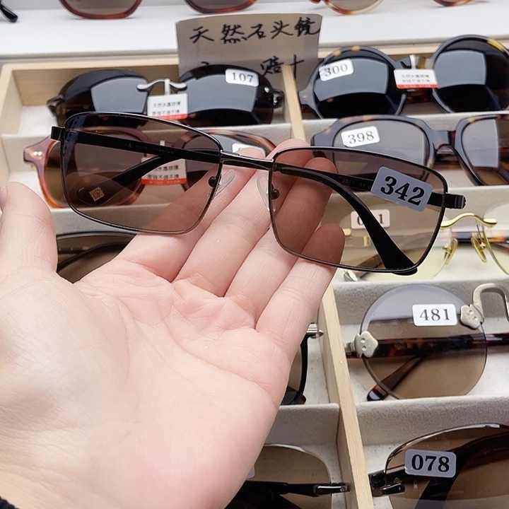 全框款纯天然水晶石头眼镜