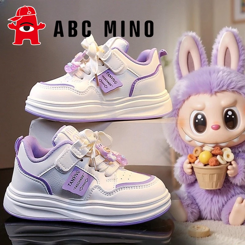 ABC MINO拉布布女童鞋子秋季儿童板鞋学生运动小白鞋休闲女孩大童