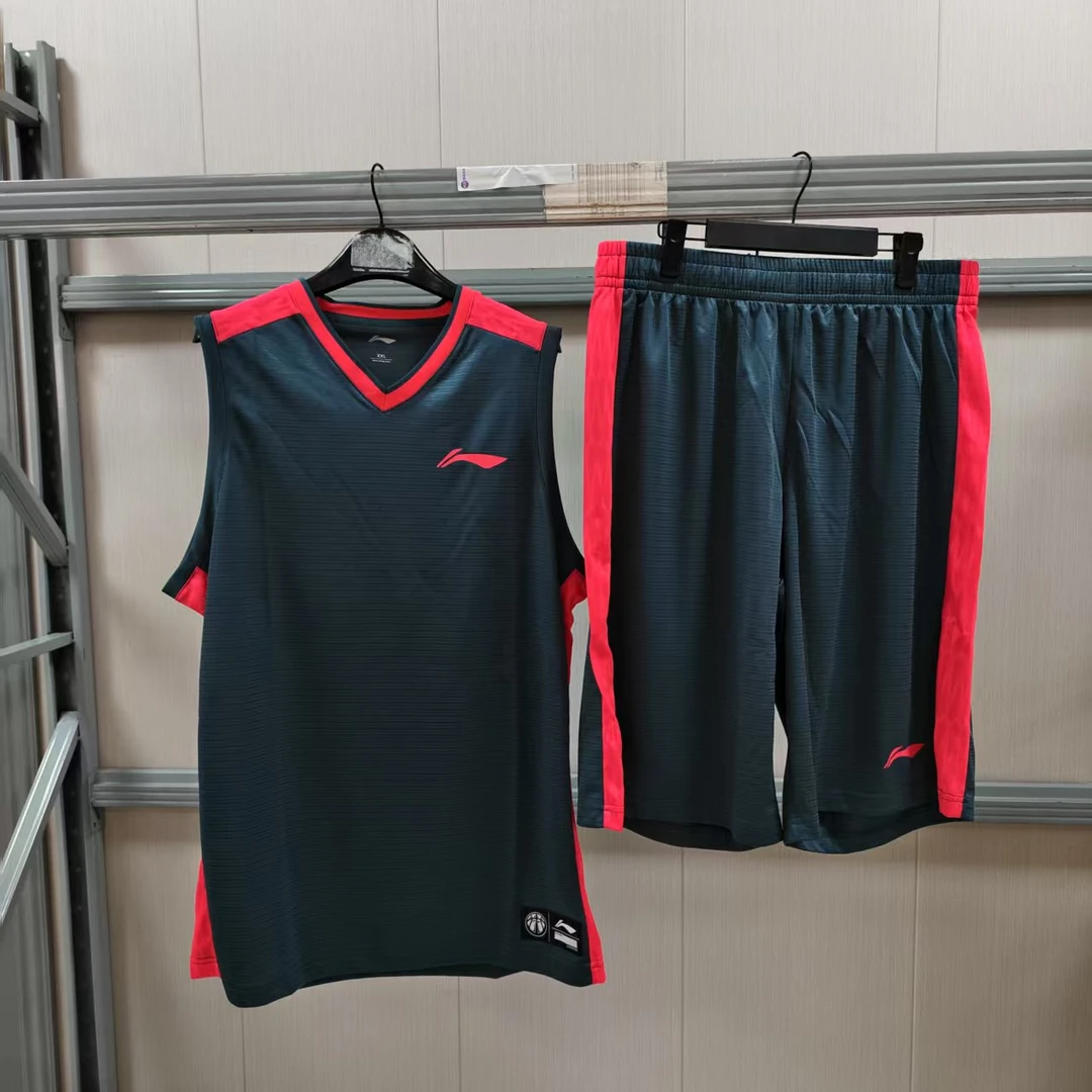 《B品以直播展示为准》李宁运动套装夏季男篮球系列宽松套装AATN061
