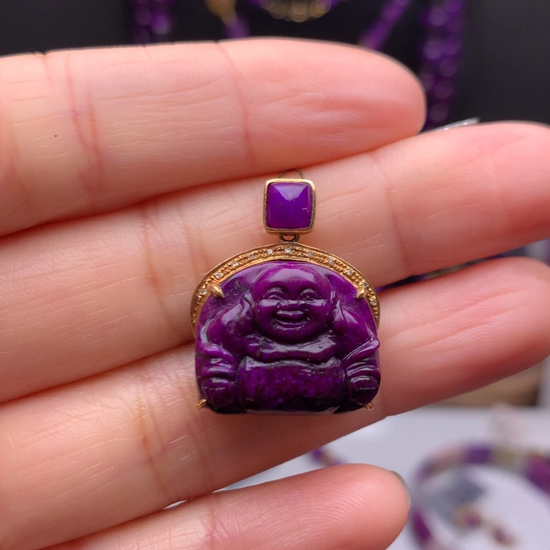 苏纪石（舒俱来）18K金镶嵌吊坠