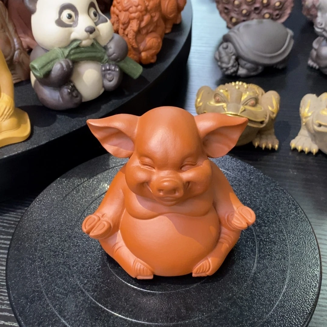 【闪购商品】紫砂茶宠打坐猪 李建伟