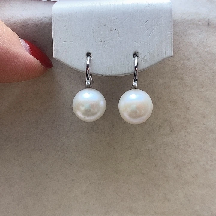 淡水珍珠耳饰银S925镶嵌