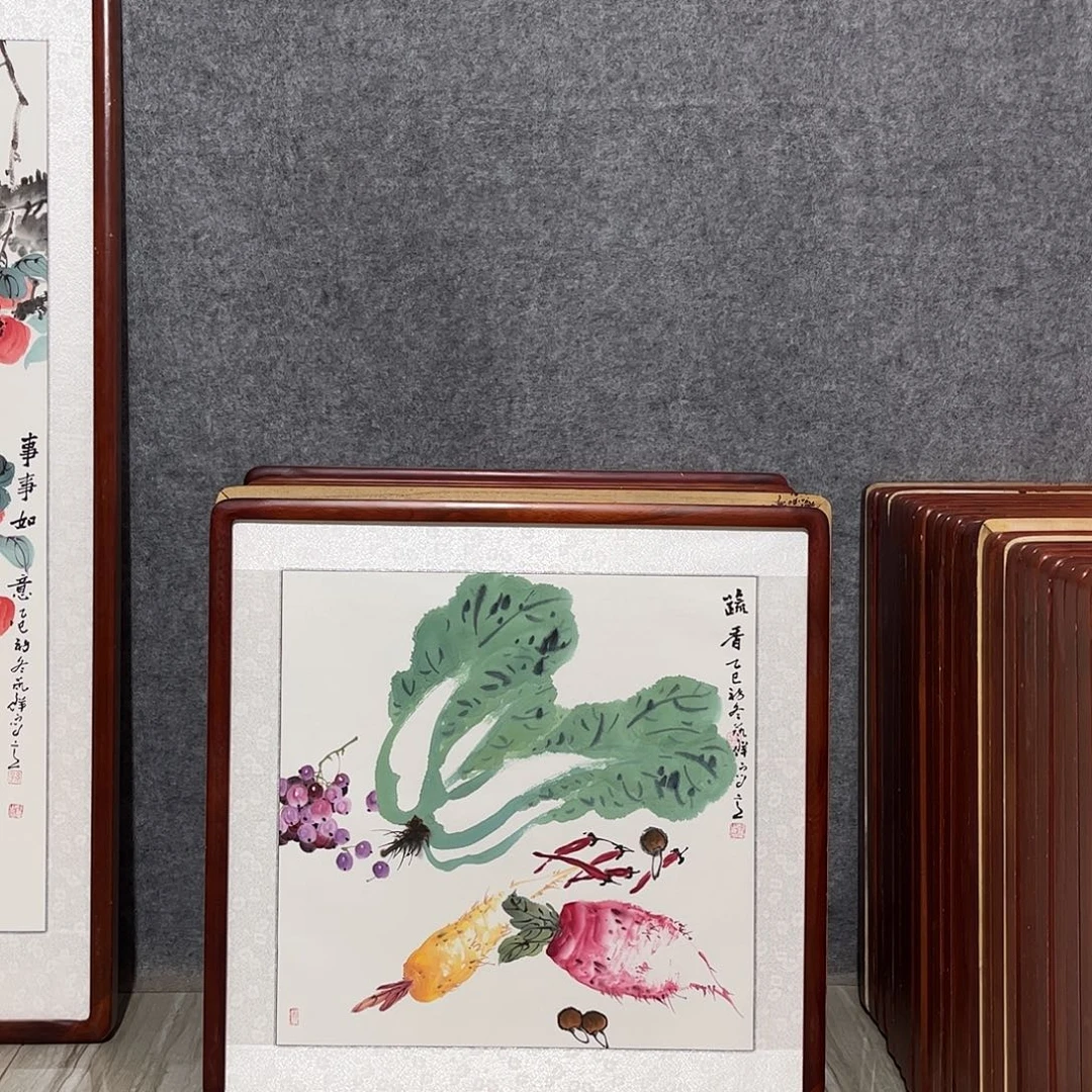 国画书画作品带框63×63