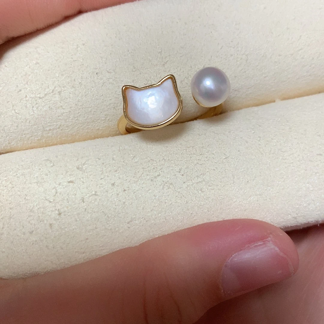 淡水珍珠戒指合金