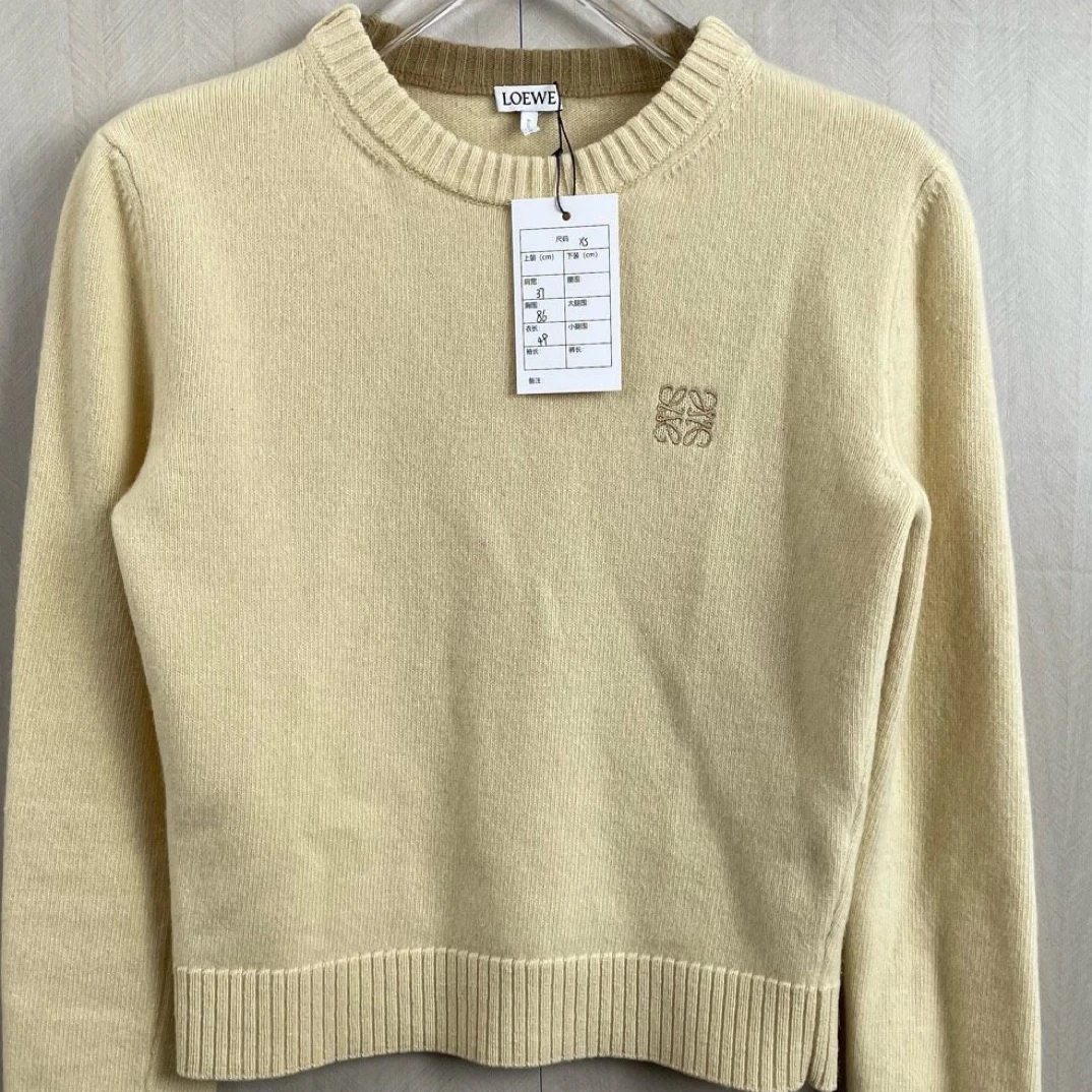 99新 LOEWE/罗意威 刺绣Logo羊毛针织毛衣/XS码/E50382