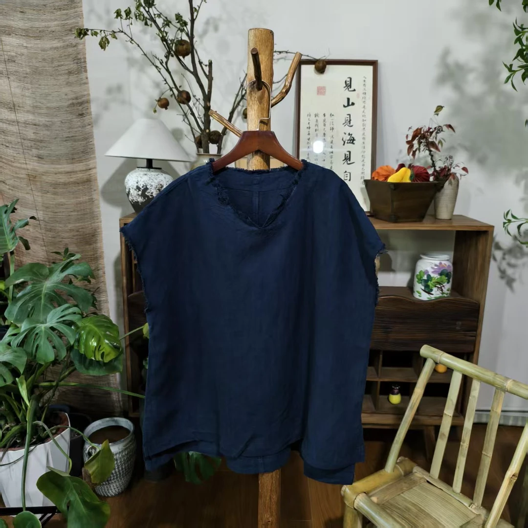 【大梅子推荐】设计款亚麻毛边上衣MXA1016A