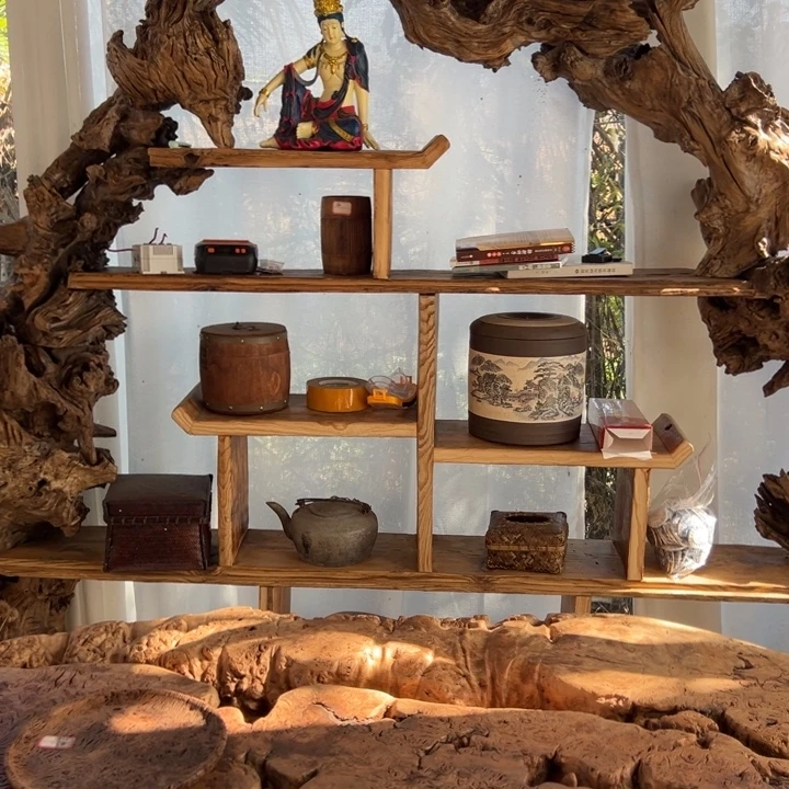 牛***傅木铁栎木烂木头书架