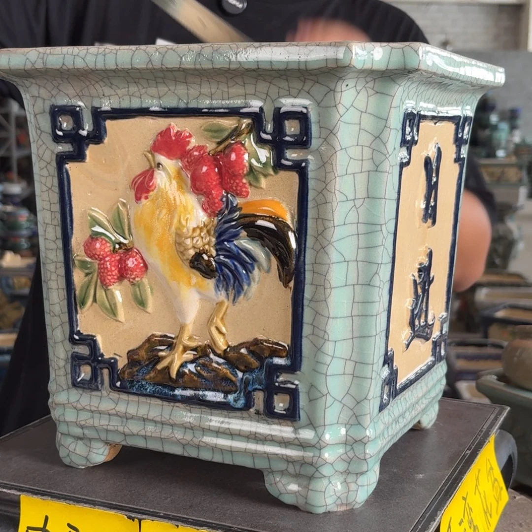 。一风堂石湾花盆 轻微色差 内21*21