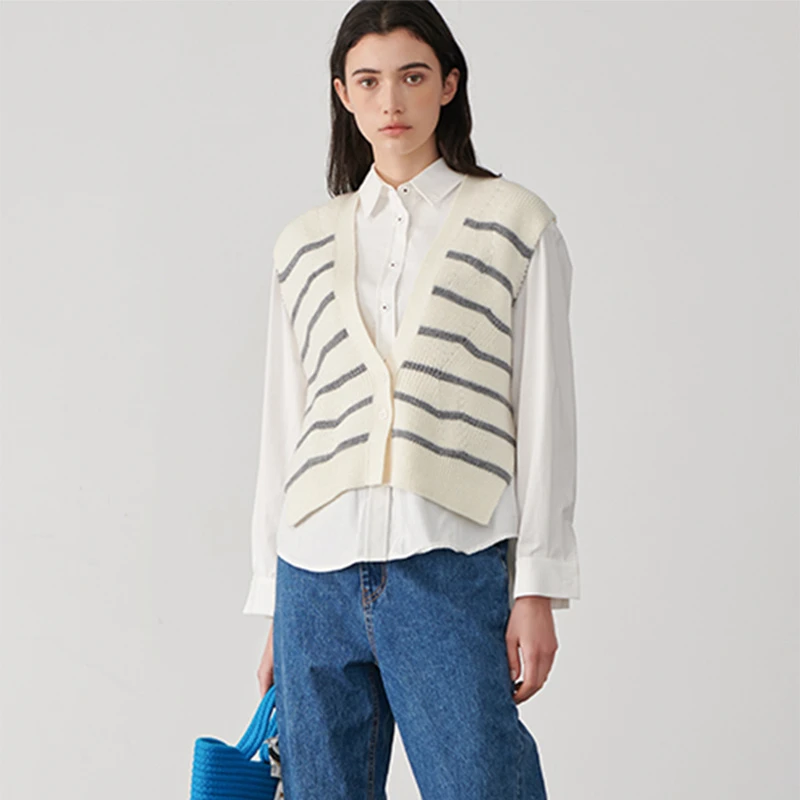 38918【碧K系列】时尚条纹针织马夹TC2306