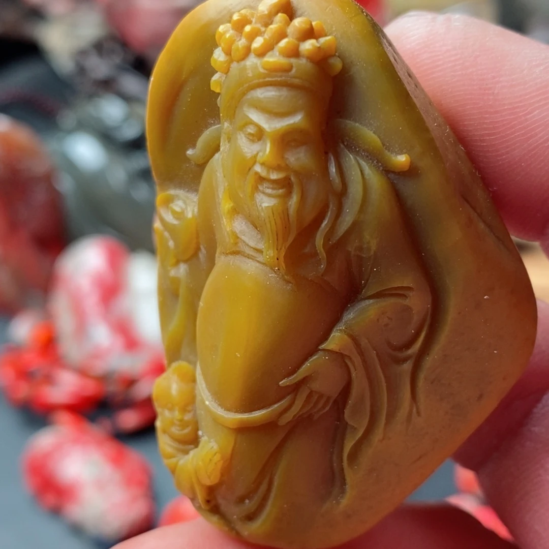 昌化鸡血石田黄挂件