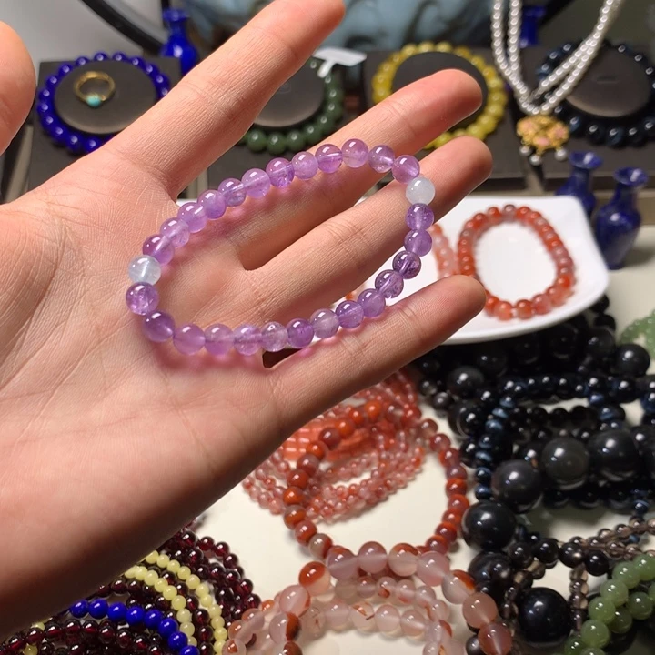 紫晶手链未镶嵌紫水晶